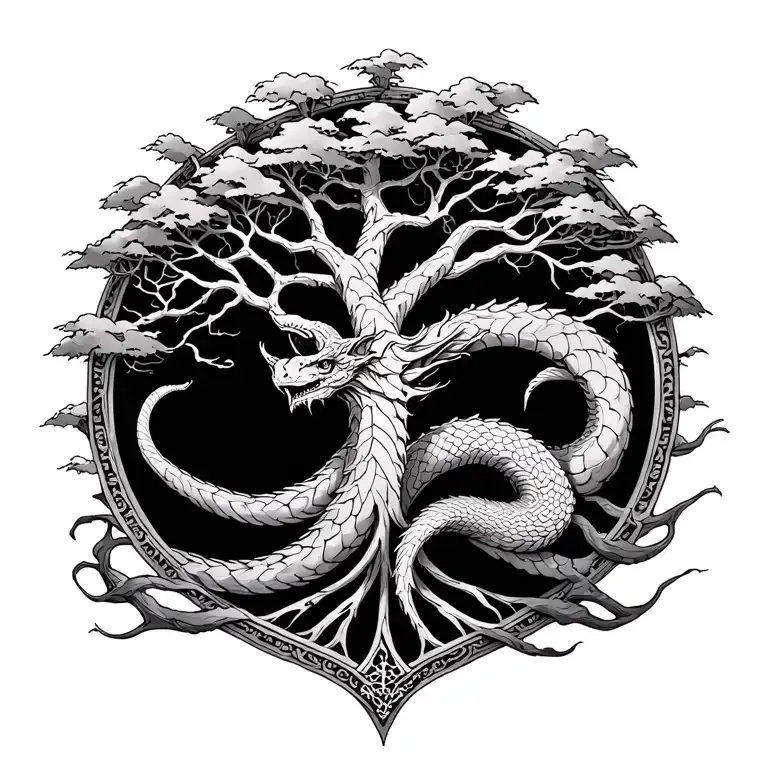 Jormungandr With Tree Of Life