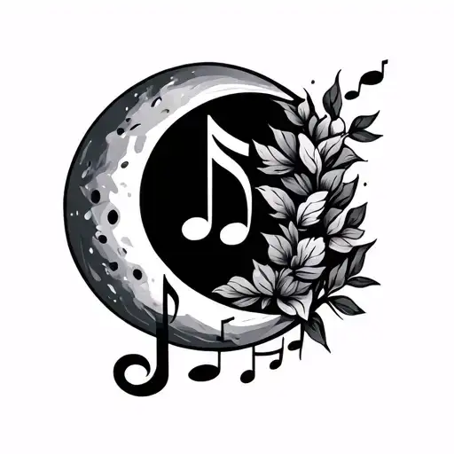 Country Moon Music Note Intertwined