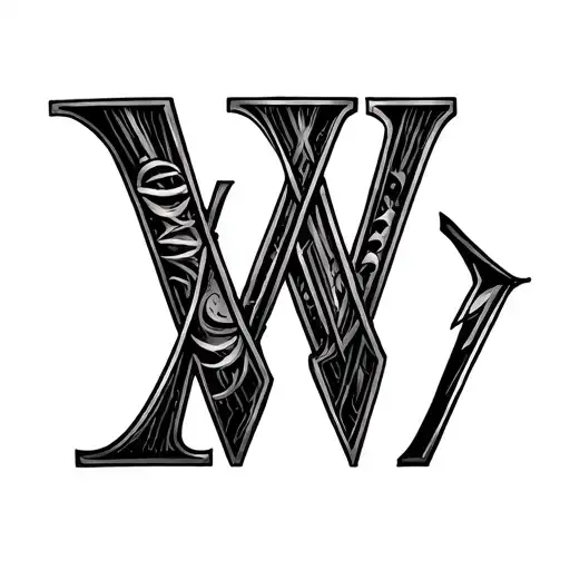 Three Letter W's Mixed With Roman Numeral 17