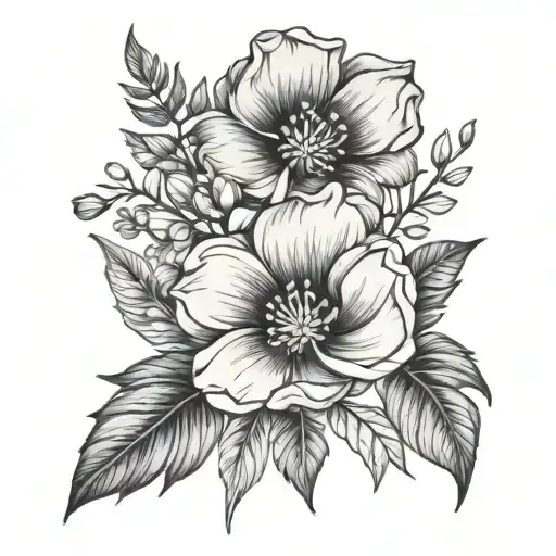 Flower Bouqet Of September And November Birth Flowers