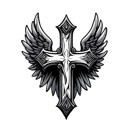 Christian Cross With Wings