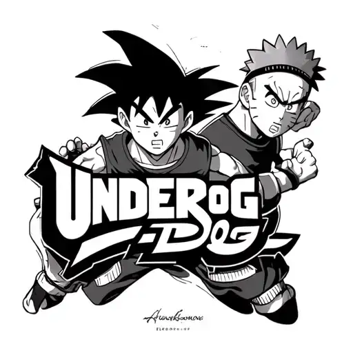 Underdog With Goku Naruto And Ippo Under The Word