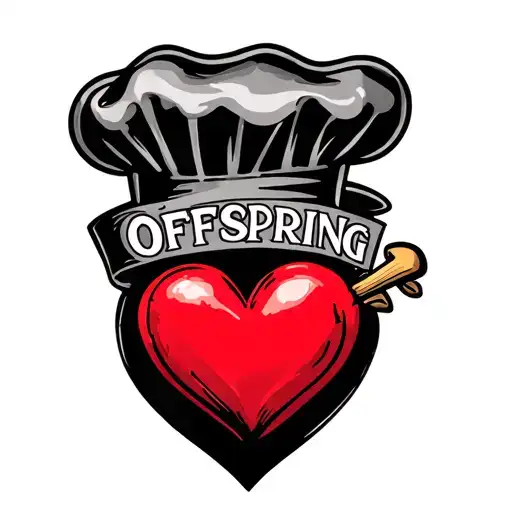 The Word Offspring Between A Heart And A Chef's Hat