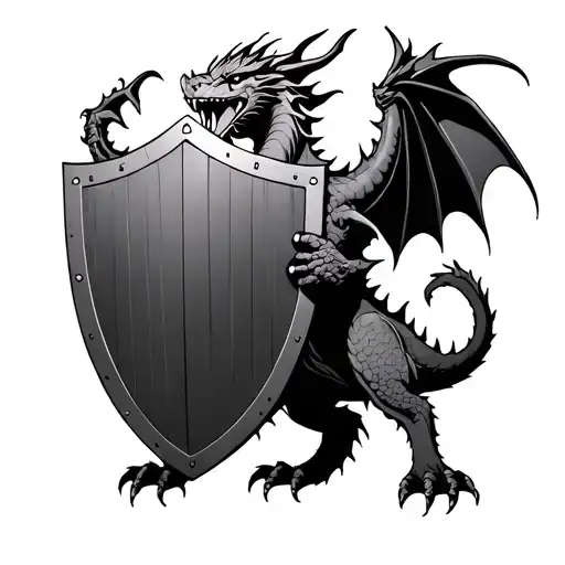 Dragon Holding Shield