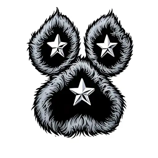 Dogs Paw With Star