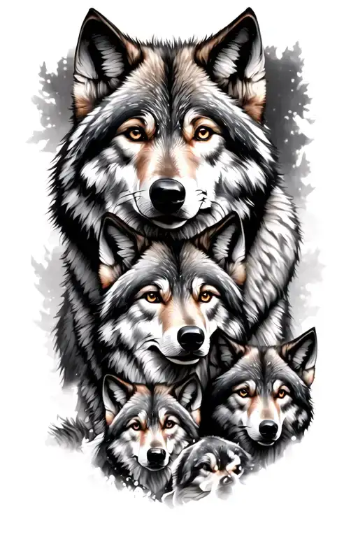 Wolf Wolf Family