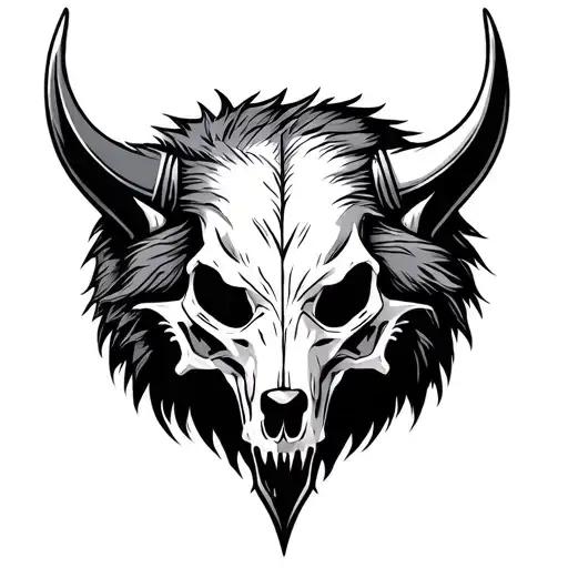 Viking Wolf Skull