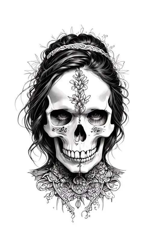 Part Human Part Skull For Guess Looking Brunette Greek Girl