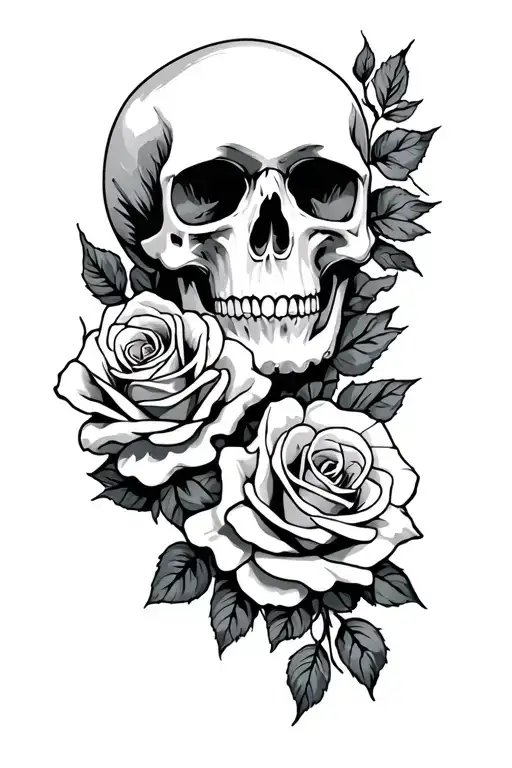 Skull And Roses Wrapped