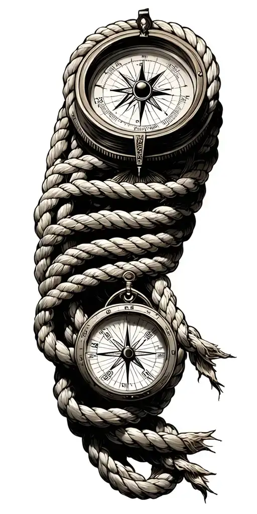Chronos Greek Good Compass Map Rope Tied