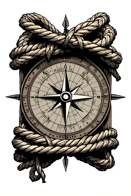 Chronos Greek Good Compass Map Rope Tied