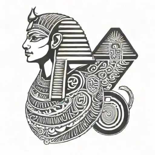 Egyptian Cultural Tattoo With Hieroglyphics