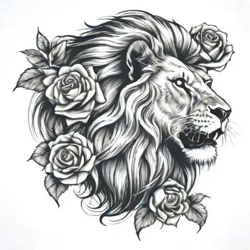 Lion And Rose