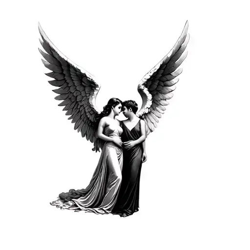 Guardian Angel Wings Protecting Francesca And Leonardo
