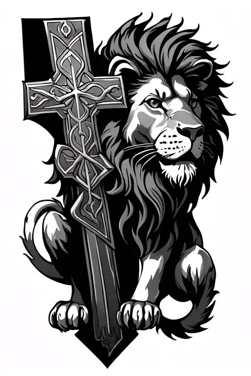 Lion And Cross