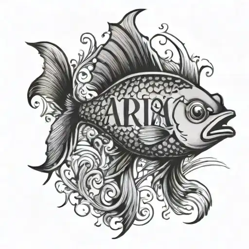 Aria Name Shaped As Fish