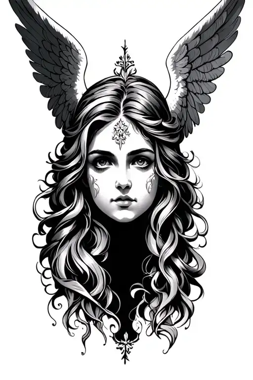 Hidded Face Female Angel