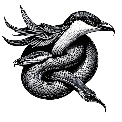 Snake And Bird