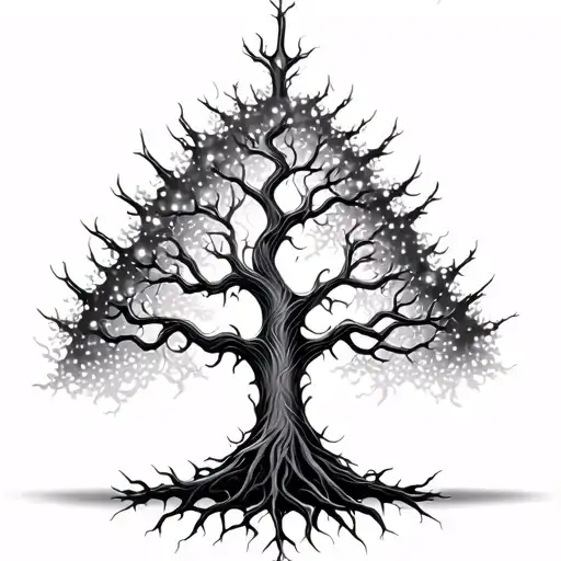 A Fairy Like Tree With Long Roots That Have Elegant Thorns