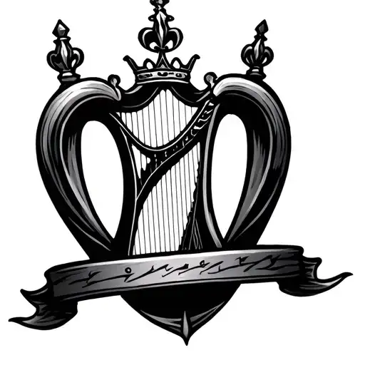 Crown With Harp Surrounded