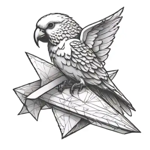 Paper Airplane Turning Into Budgie Bird