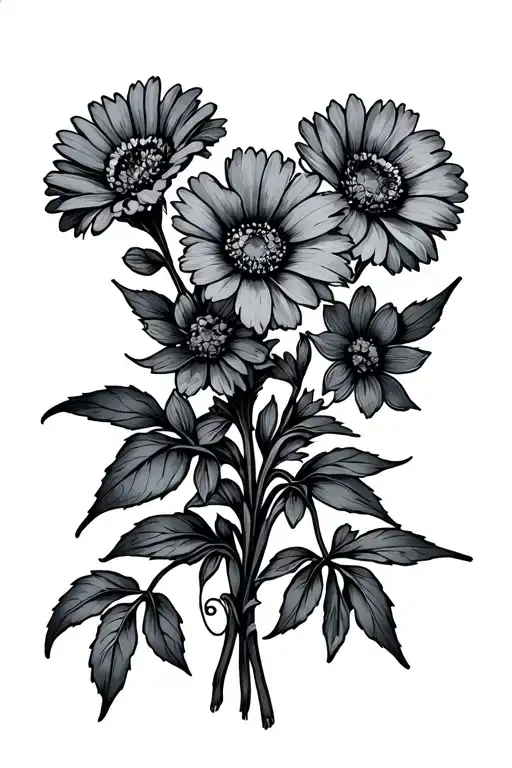 Wildflower Bunch With Vines Growing