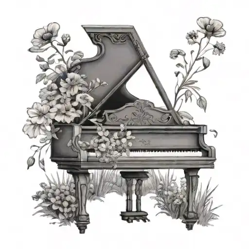 Harpsichord And Wildflower Field