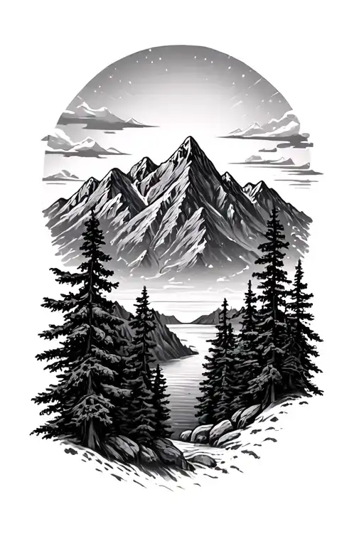 Mountains And Nature Scene
