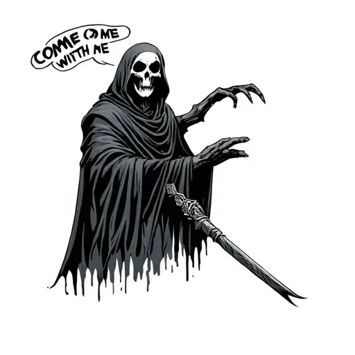 Grim Reaper With His Hand Out Saying Come With Me