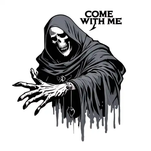 Grim Reaper With His Hand Out Saying Come With Me