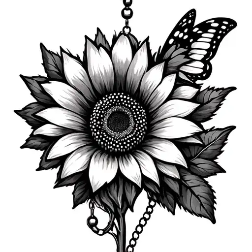 Sunflower Rosary Butterfly