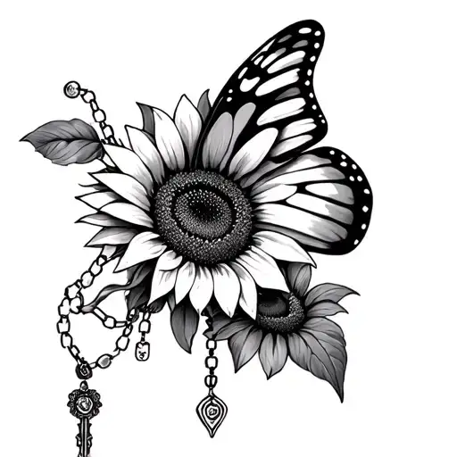 Sunflower Rosary Butterfly