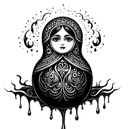 Matryoshka Russia Moscow Black Tears Flowing