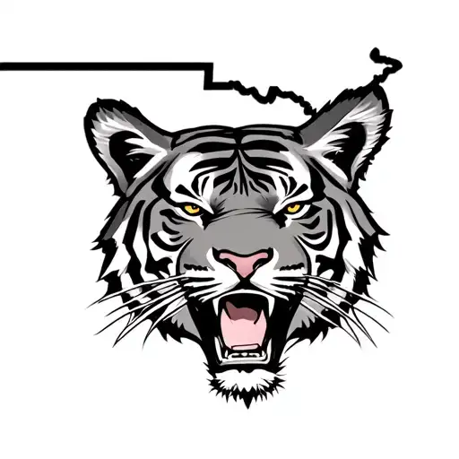 Mizzou Tiger Enclosed By State Of Missouri