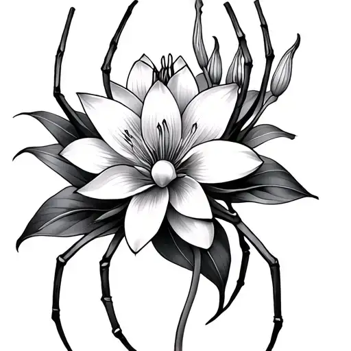 Spider Lily And Lotus