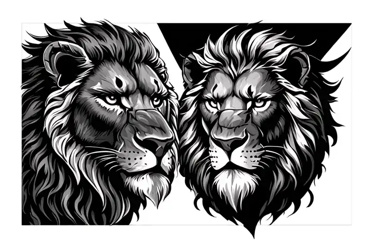 Ares And Lion Face