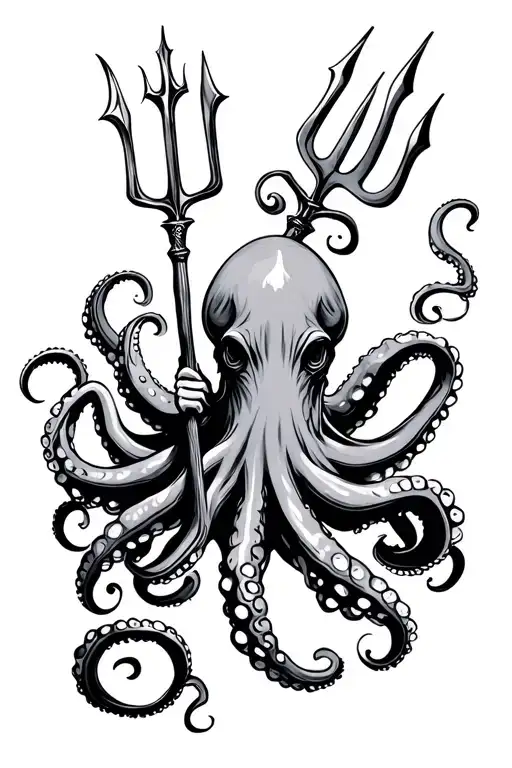 Pacific Octopus Holding Trident