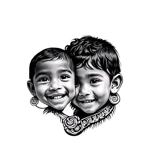 Children Smile And Polynesian With 3D