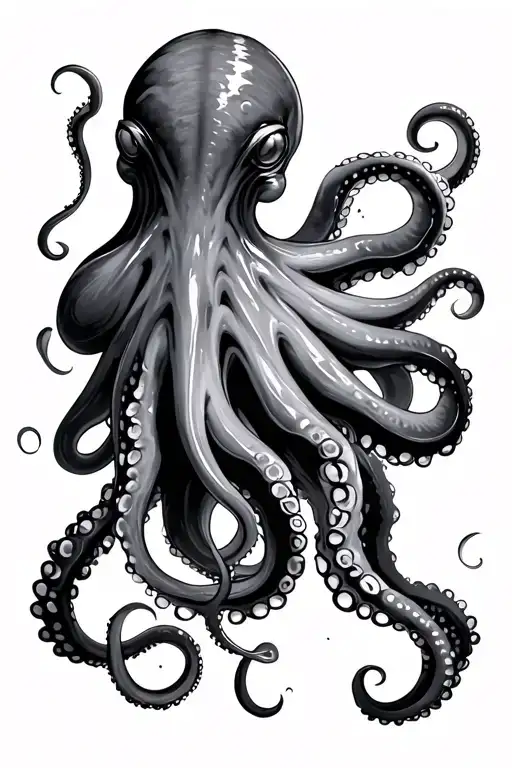 Pacific Octopus Wrapping Its Tentacles Dropping