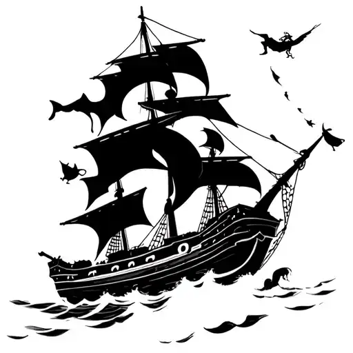 Pirate Ship Zombie Pirates Peter Pan Flying