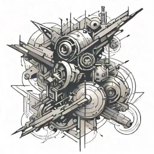 A Tattoo Representing 4Kt's Occupation In A Unique And Abstract Way