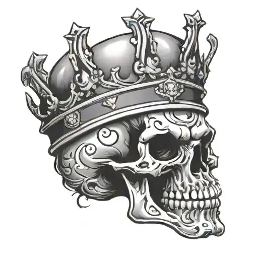 Mean Skull With A Crooked Royal Crown