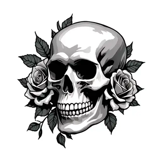 Skull And Roses Wrapped