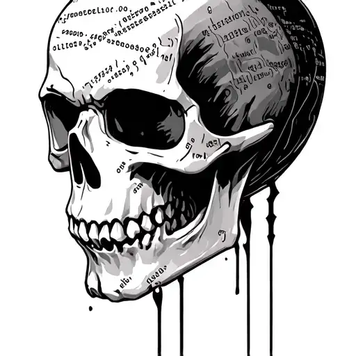 Skull Which Has Code Written All Over It