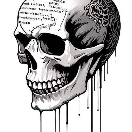 Skull Which Has Code Written All Over It