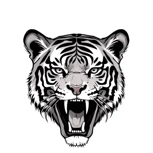 Tiger With Skull Realism