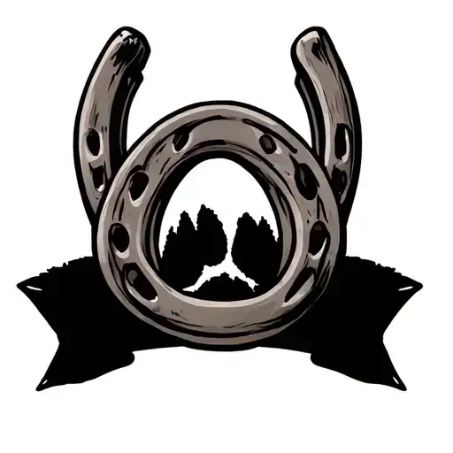 Paw Print And Horse Shoe