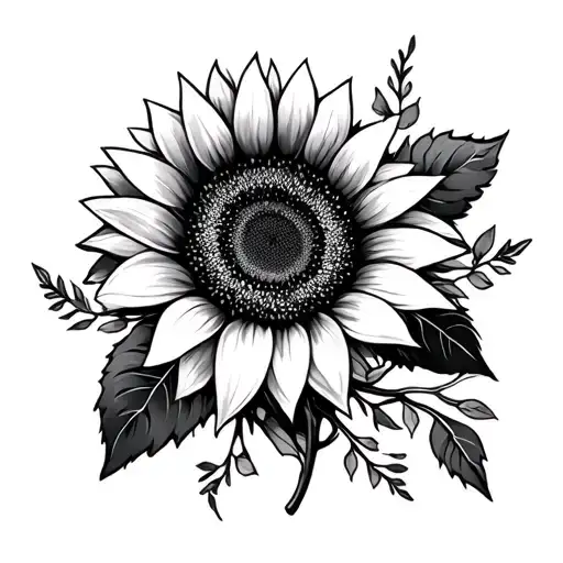 Sunflowers Leaves Floral Sleeve