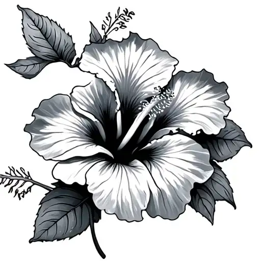 Hibiscus Flower And Roman Numerals