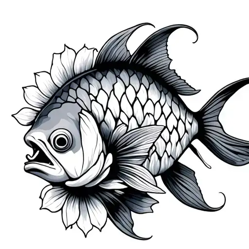 Jesus Fish But Made Of Flower Intertwined